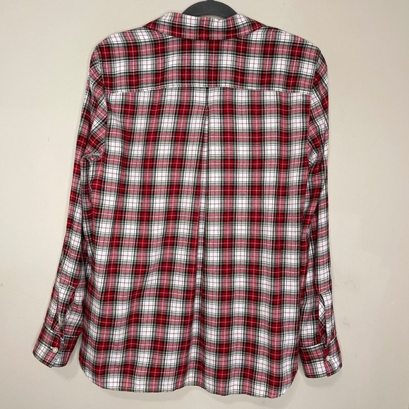 TOMMY HILFIGER Women's Lightweight Plaid 1/2 Button Pullover Top, Large - Picture 5 of 9